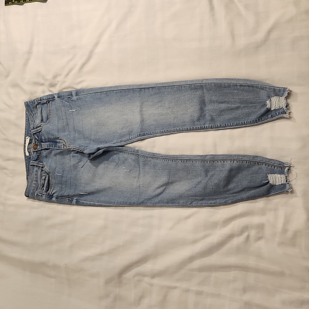 Hidden jeans‎ high rise skinny crop women's 27 light blue distressed